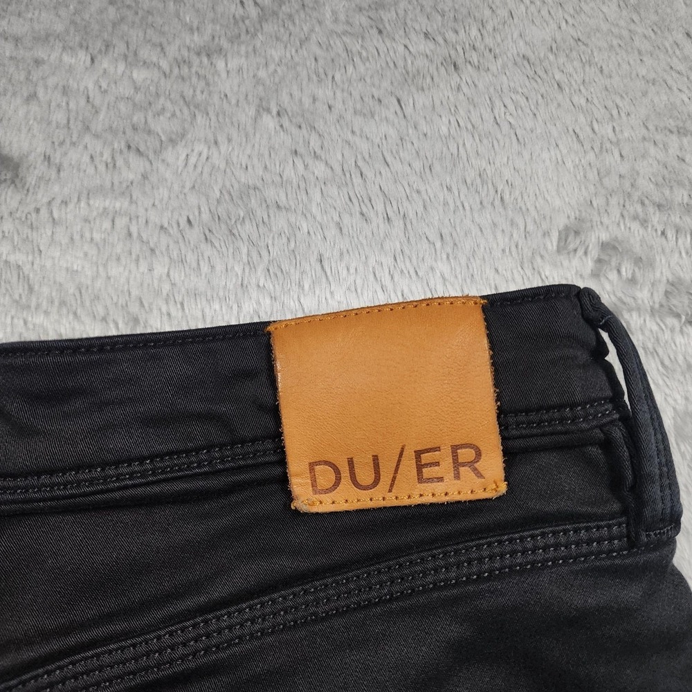 DUER Shorts Mens 33 Black Denim Chino 7" Inseam Casual Travel Summer Performance - Picture 6 of 12